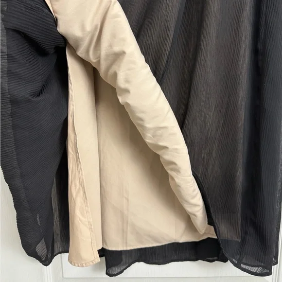 Oak + Fort Puff Sleeve Tiered Midi Maxi Dress Size Large Black - Picture 10 of 14